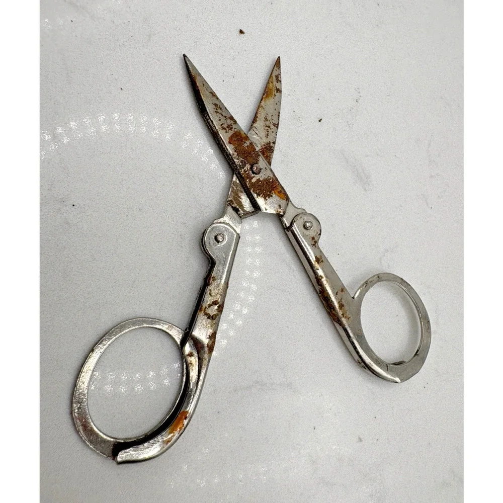 Foldable Small Tailor Travel Sewing Scissors Made In Germany Vintage Collectible
